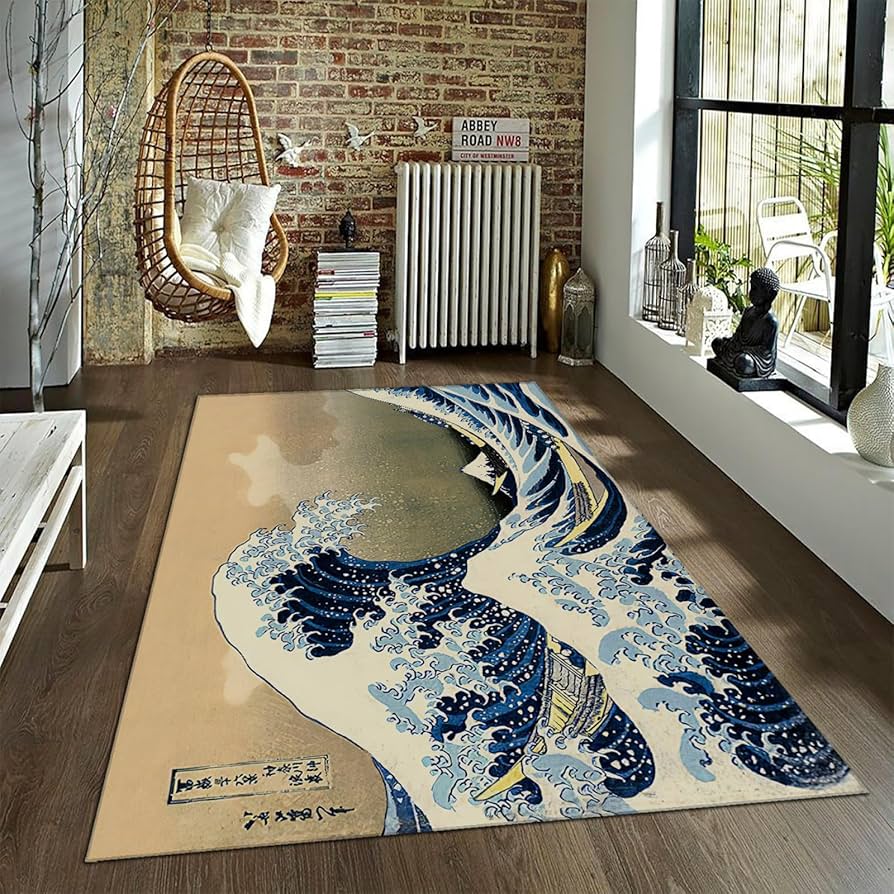 Amazon.com: Japanese Style Area Rug Hokusai-The Great Wave